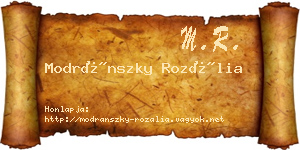 Modránszky Rozália névjegykártya