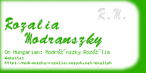 rozalia modranszky business card